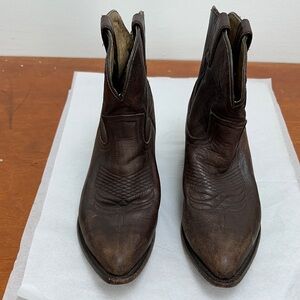 Frye Dark Brown Leather Cowboy Boots
